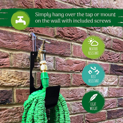 Hose Hook Hanger, Hose Pipe Bracket Hanger for Wall Mounting with Screws (23cm Tall - 2 Pack)