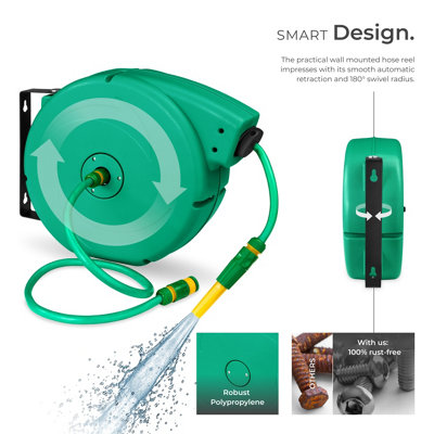 Hose Pipe and Reel - automatic retractor with hose stop, including hose ...