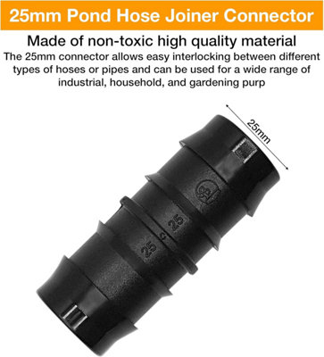 2pcs 25x25mm Pipe Connection Cooling Water Hose Reduction Tube Connector, Universal
