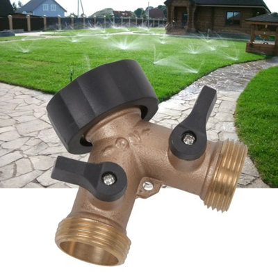 Hose Pipe Valve Splitter Connector Adaptor Brass 3/4 Y-shaped Garden ...