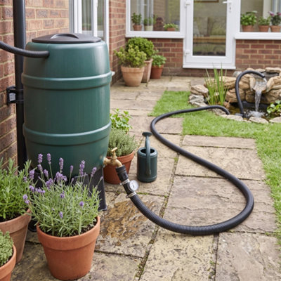 Hoses UK 25mm Black PVC Corrugated Flexible Water Butt Hose 3m ...