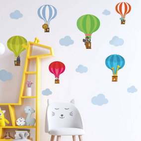 Hot Air Balloons Wall Sticker Pack Children's Bedroom Nursery Playroom Décor Self-Adhesive Removable
