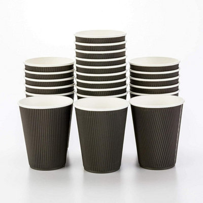HOT BARGAINS 100 Pack 12oz (360ml) Triple Wall Ripple Paper Coffee Cups ...