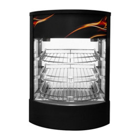 Hot Food Warmer Commercial Heated Pizza Pie Cabinet Glass Display Countertop