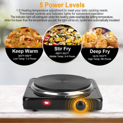 Hot Plate Electric Cooker Single Portable Table Top Kitchen Hob Stove UK