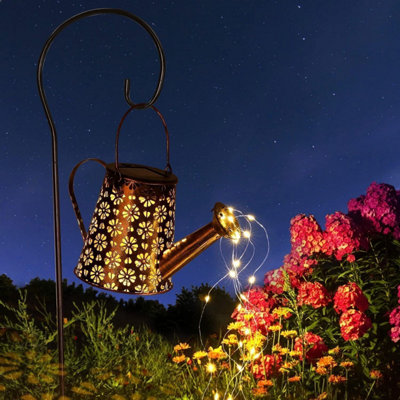 Lava Solar Watering Can Light – Bronze Outdoor Garden Decor – Waterproof Kettle Lamp
