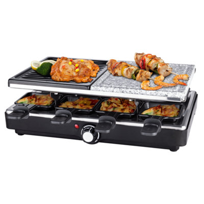 Hot Stone Raclette Electric Grill Machine 3 In 1 Indoor Kitchen BBQ ...