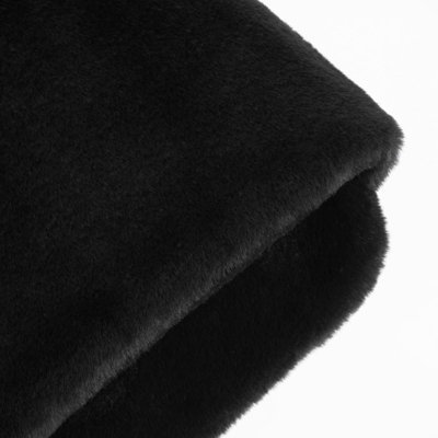 Hot Water Bottle Faux Fur Bed Warmer Cosy Foot Muff Soft 2L Slipper, Black