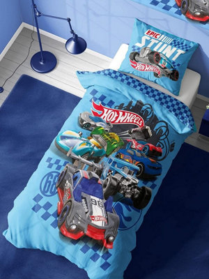 Hot Wheels Epic Stunt Single Duvet Cover and Pillowcase Set DIY at B Q