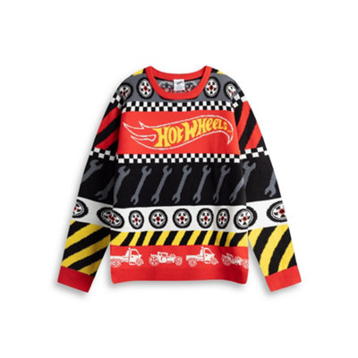 Hot Wheels Mens Multicoloured Tyre & Spanner Fairisle Christmas