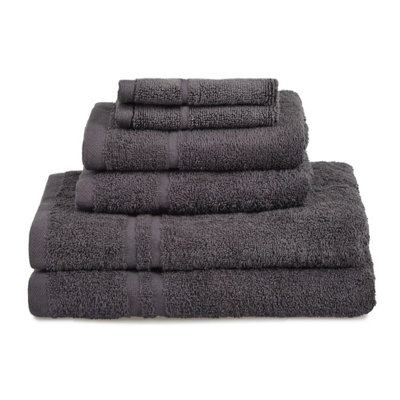 Hotel Essentials 6 Piece Towel Bale - Charcoal