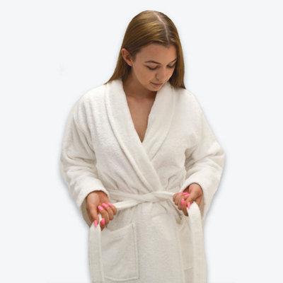 Hotel Luxury Unisex Towelling Bathrobe - White, S/M Price Comparisons | Compare The Build