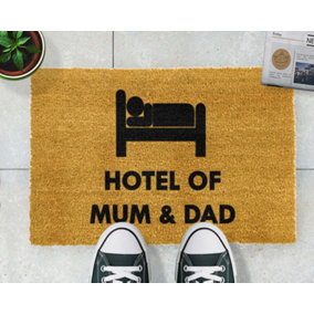Hotel of Mum & Dad doormat - Regular 60x40cm