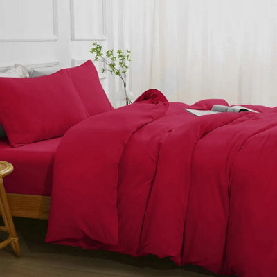 Hotel Quality 4-Piece Duvet Cover Bedding Set Single Double King Super King Size Duvet Quilt Set with Pillowcases