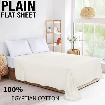 Hotel Quality Flat Sheets Soft Luxury Bed Sheets 100% Egyptian Cotton Single Double King Super King Sizes Bedsheets