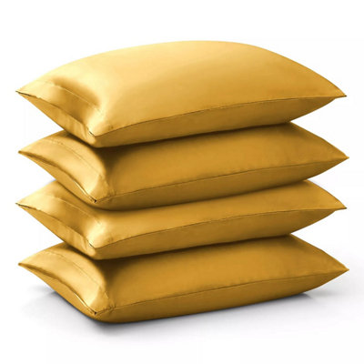 Hotel Quality Satin Silk Pillowcase Pack of 8 Luxury Pillow Protector Anti-Hair Fall Pillow Covers