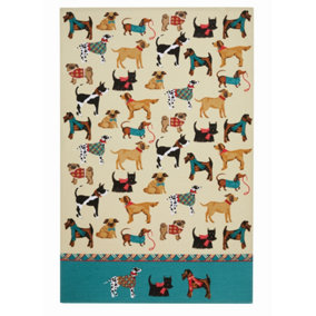 Hound Dog Animal Print 100% Cotton Tea Towel
