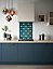 House Beautiful Jasper Indigo Glass Kitchen Self Adhesive Splashback 900mm x 750mm