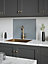 House Beautiful Pewter Glass Kitchen Self Adhesive Splashback 600mm x 750mm