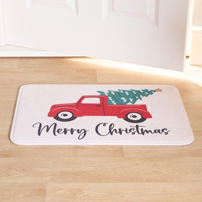 House Door Kitchen Floor Rug Home For Christmas Mat, Natural - 40 x 60cm