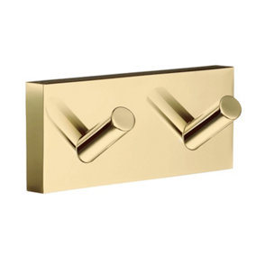 HOUSE - Double Towel Hook in Polished Brass, Length 90 mm