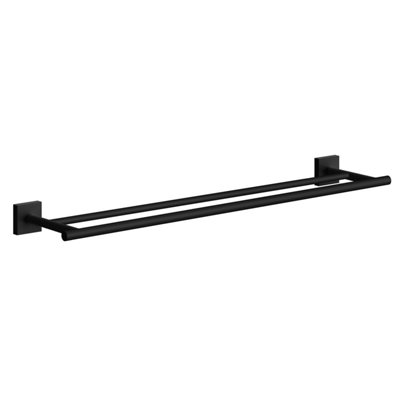 HOUSE - Double Towel Rail, Matt Black, Length 648 mm