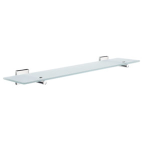 HOUSE - Frosted Glass Shelf with Brackets in Polished Chrome