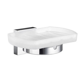HOUSE - Holder in Polished Chrome with Frosted Glass Soap Dish