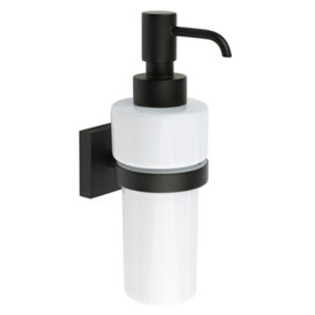 HOUSE - Holder with Soap Dispenser, Black/Porcelain