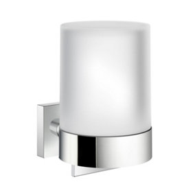 HOUSE - Holder with Soap Dispenser, Polished chrome/Frosted Glass