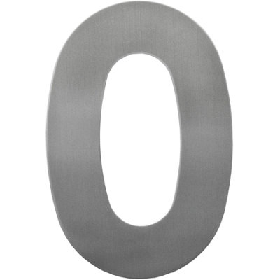 House Number Sign - stainless steel, weather-resistant - 0 - silver