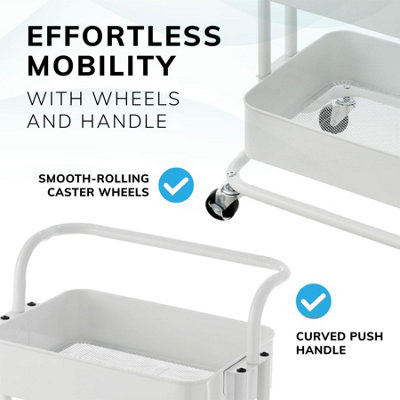This 3-Tier Rolling Cart Is A Dorm Storage Essential | Dorm Therapy