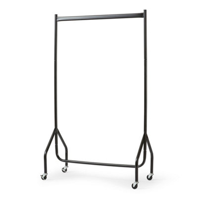 House of Home 3ft Long x 5ft Heavy Duty Clothes Rail In Black Metal - 3
