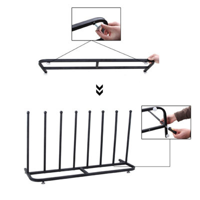 House of Home 4 Pair Black Boot Rack Shoe Welly Stand Storage Organiser - 7