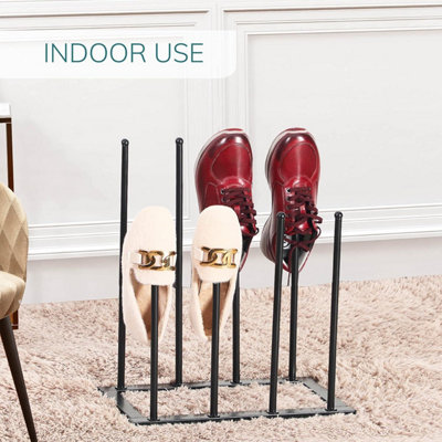 House of Home 4 Pair Dryer Metal Welly Walking Boot Stand Shoe Rack Garden Shed Home Storage - 6