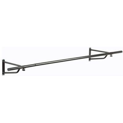 House of Home 4ft Clothes Rail Black Wall Mounted Garment Hanging Wardrobe Rack Storage - 3