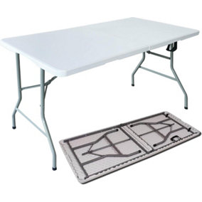 House of Home 5ft Heavy Duty Picnic, Camping Folding Table Indoor and Outdoor Use in White