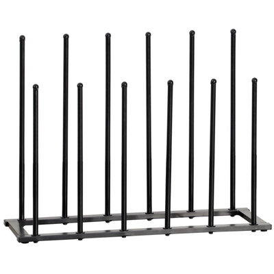 House of Home 6 Pair Welly Walking Boot Stand Dryer Metal Shoe Rack Garden Shed Home Storage - 4
