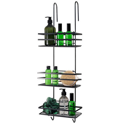 House of Home Black 3 Tier Non Rust Hanging Shower Caddy & Bathroom Organiser