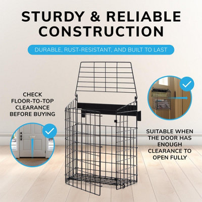 House of Home Black Letterbox Cage No Screws Needed Door Mail Box Post ...