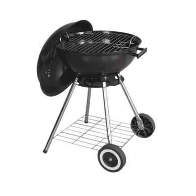 House of Home Charcoal BBQ Black Grill - Portable 45cm Round Barbecue for Outdoor Cooking