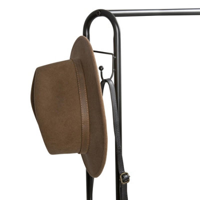 House of Home Clothes Rack With 2 Shoe Shelves Rail For Coats Jackets 4 Hanging Storage Hooks Black - 4