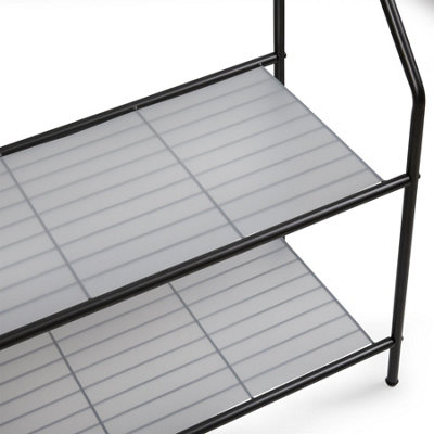 House of Home Clothes Rack With 2 Shoe Shelves Rail For Coats Jackets 4 Hanging Storage Hooks Black - 5