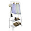 House of Home Clothes Rail Free Standing With Two Shelves White