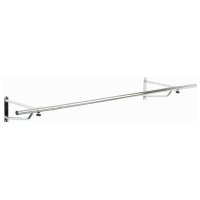 House of Home Clothes Rail Wall Mounted Garment Hanging Wardrobe Rack Storage 6ft Length Chrome - 3