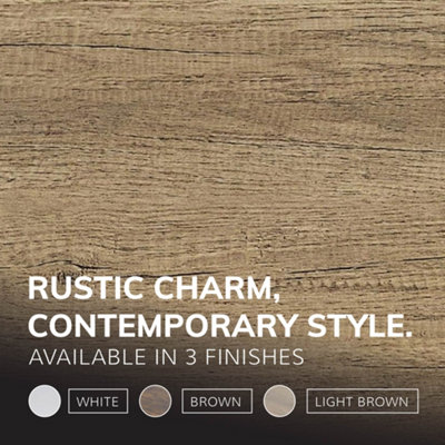 House of Home Computer Desk Rustic Light Brown Top with Large Black Metal Frame for Home Office or Bedroom Desk 120cm