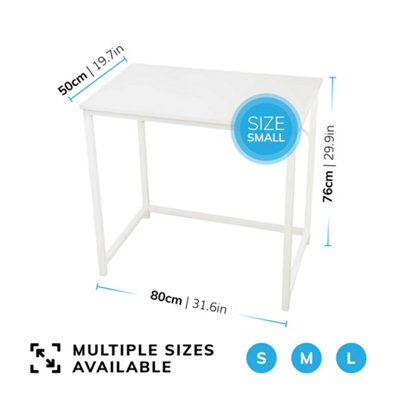 House of Home Computer Desk with White Powder Coated Finish Sturdy Home ...