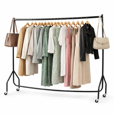 House of Home Extra Strong Heavy Duty Metal Clothes Rail with Lockable ...