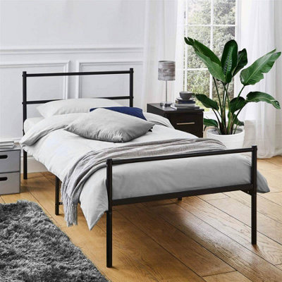 House of Home Extra Strong Single Metal Bed Frame in Black - Single Bed Frames, Stylish and Easy Build