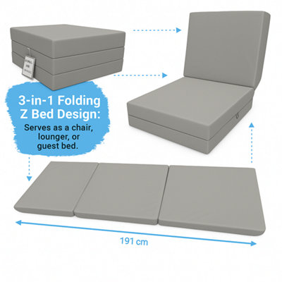 House of Home Fold-Out Z Bed Single Size Chair-Bed Folding Guest Sofa ...